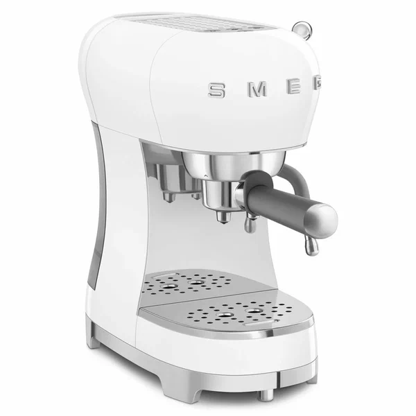 Кофеварка SMEG ECF02WHEU, приготовление капучино, автоотключение, ретро-стиль, 1350Вт, белая