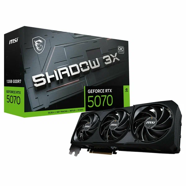 Видеокарта MSI RTX5070 SHADOW 3X OC 12GB GDDR7 192bit 3xDP HDMI 3FAN RTL