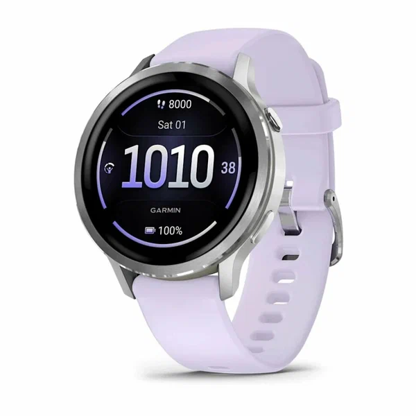 Умные часы Garmin Venu 4 41mm Silver with Periwinkle Silicone