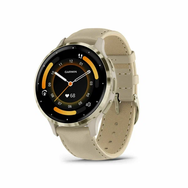Умные часы Garmin Venu 3S, Soft Gold With Leather Band (010-02785-55)