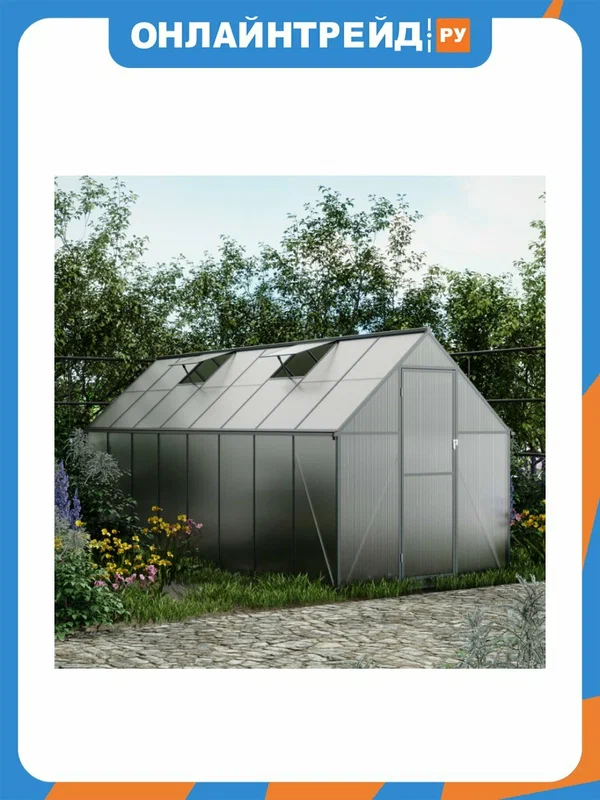 Парник 2м из поликарбоната Delta-Park GH-S, 0,7х2 метра, оцинкованный каркас