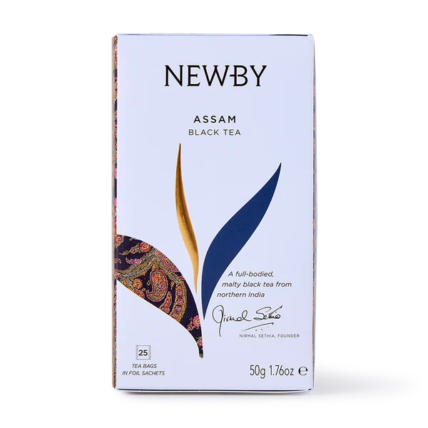 Чай Newby Assam, черный, 25 пакетиков в упаковке, картонная коробка