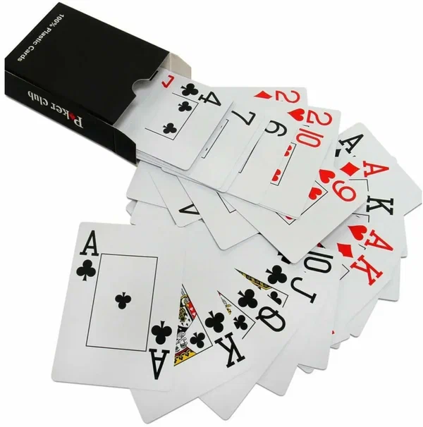 Игральные карты Poker club, пластик, 100%, 54шт, покерные карты, красные