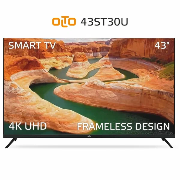 Телевизор 43 дюйма смарт тв 4к OLTO 43ST30U, SMART TV (Android), 4K Ultra HD, диагональ 43", черный