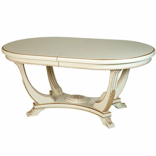 Стол Sicilia Home "Ruvanna", раздвижной, овальный, цвет слоновая кость, 180x110x75 см