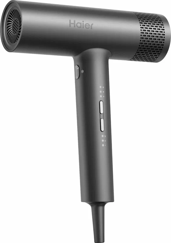 Фен Haier HHD-601, черный, мощность 1800 Вт, корпус из алюминия