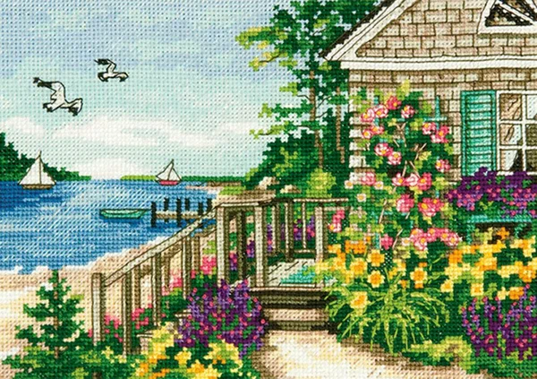 70-65145 Набор для вышивания крестом DIMENSIONS Bayside Cottage "Коттедж на побережье"