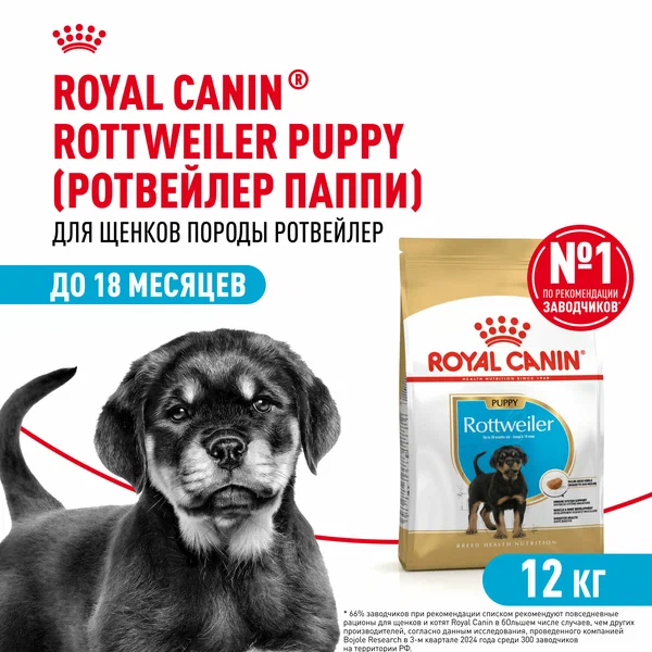 Сухой корм для щенков Royal Canin Puppy для породы ротвейлер, 12 кг