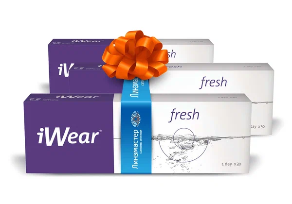 Контактные линзы iWear fresh 30 линз (Комплект 3 упаковки) R 8.7 D -1.75
