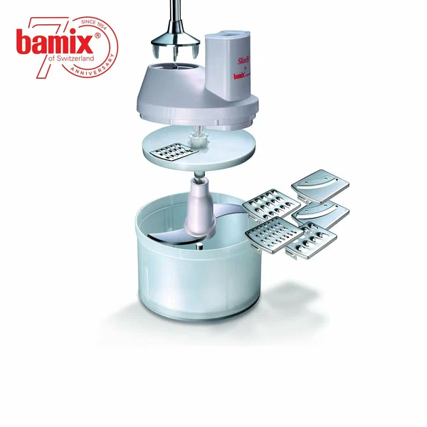 Набор насадок BAMIX SliceSy Light Grey, мини-комбайн для нарезки, шинковки, измельчения, объем 730 мл