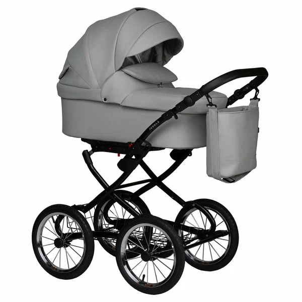 Коляска для новорожденных 2 в 1 Jovola Tessa Classic Eco Plus 14 универсальная, всесезонная, Te 04 (св. серая кожа)