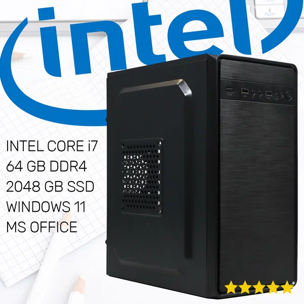 Компьютер INTEL CORE i7, 64 ГБ DDR4, 2048 ГБ SSD системный блок