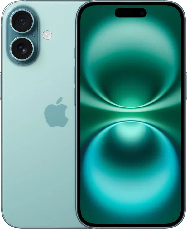 Смартфон Apple iPhone 16 128 ГБ, Dual nano SIM + eSIM, Teal (зеленый), (Для других стран), без RuStore/MAX