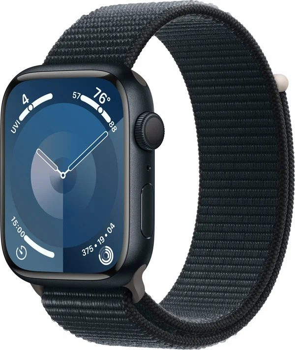 Умные часы Apple Watch Series 9 45 мм Aluminium Case GPS, midnight/midnight sport loop