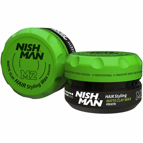 Глина для волос NISHMAN MATTE CLAY HAIR STYLING WAX KERATIN M2 Аромат: зеленое яблоко, 30 мл