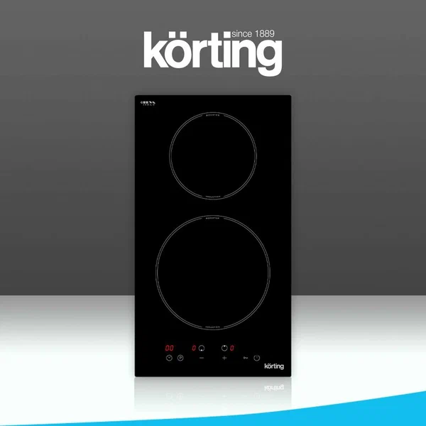 Индукционная варочная панель Korting HI 32021 B ширина 30 см, 2 конфорки, сенсор, черный