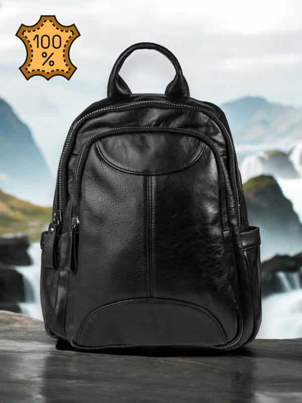 Рюкзак городской женский CAPRI из натуральной кожи CAP-5666-Black