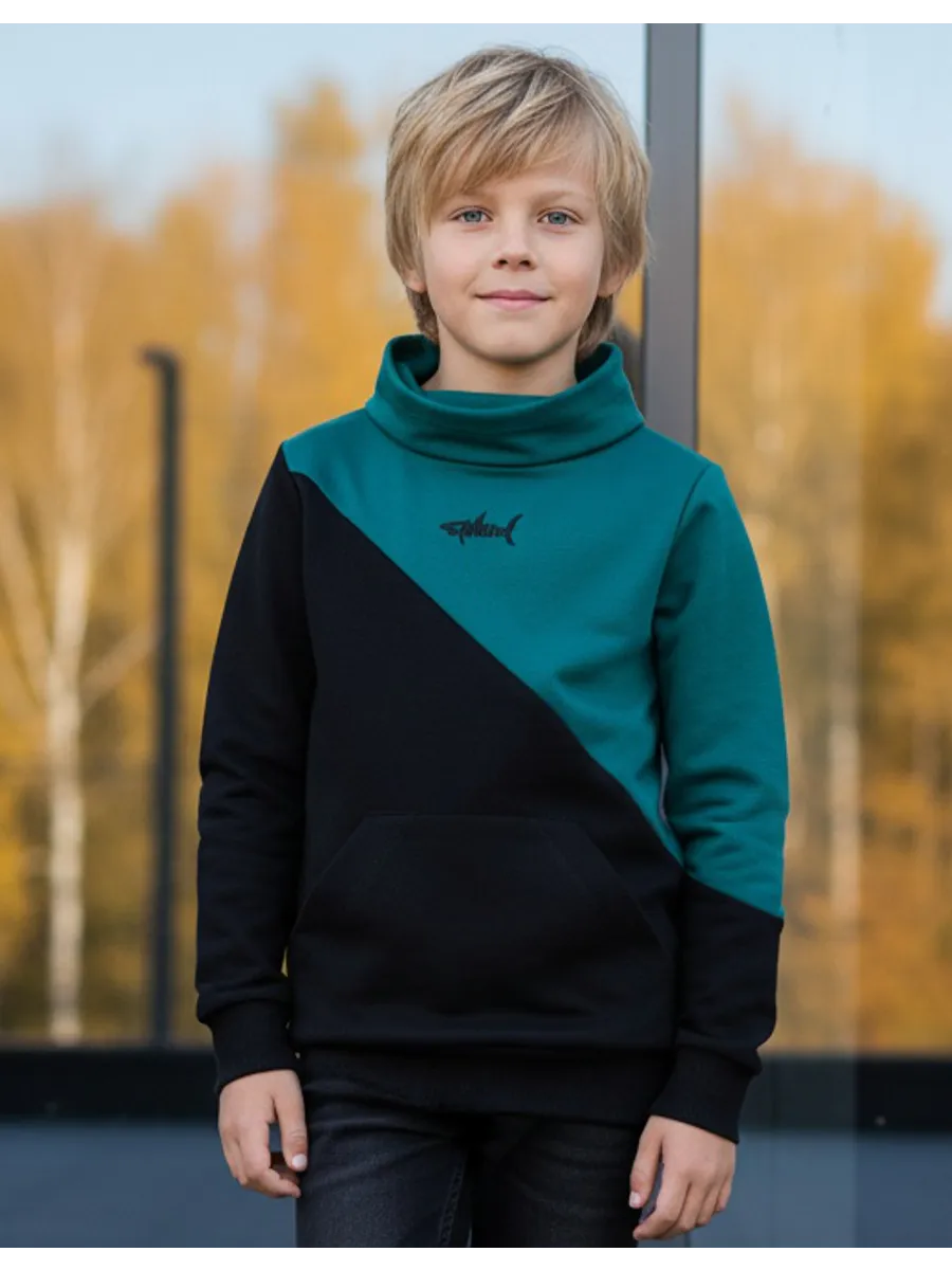 ИНОВО / Свитшот оверсайз 5-12 лет с принтом без начеса для подростка