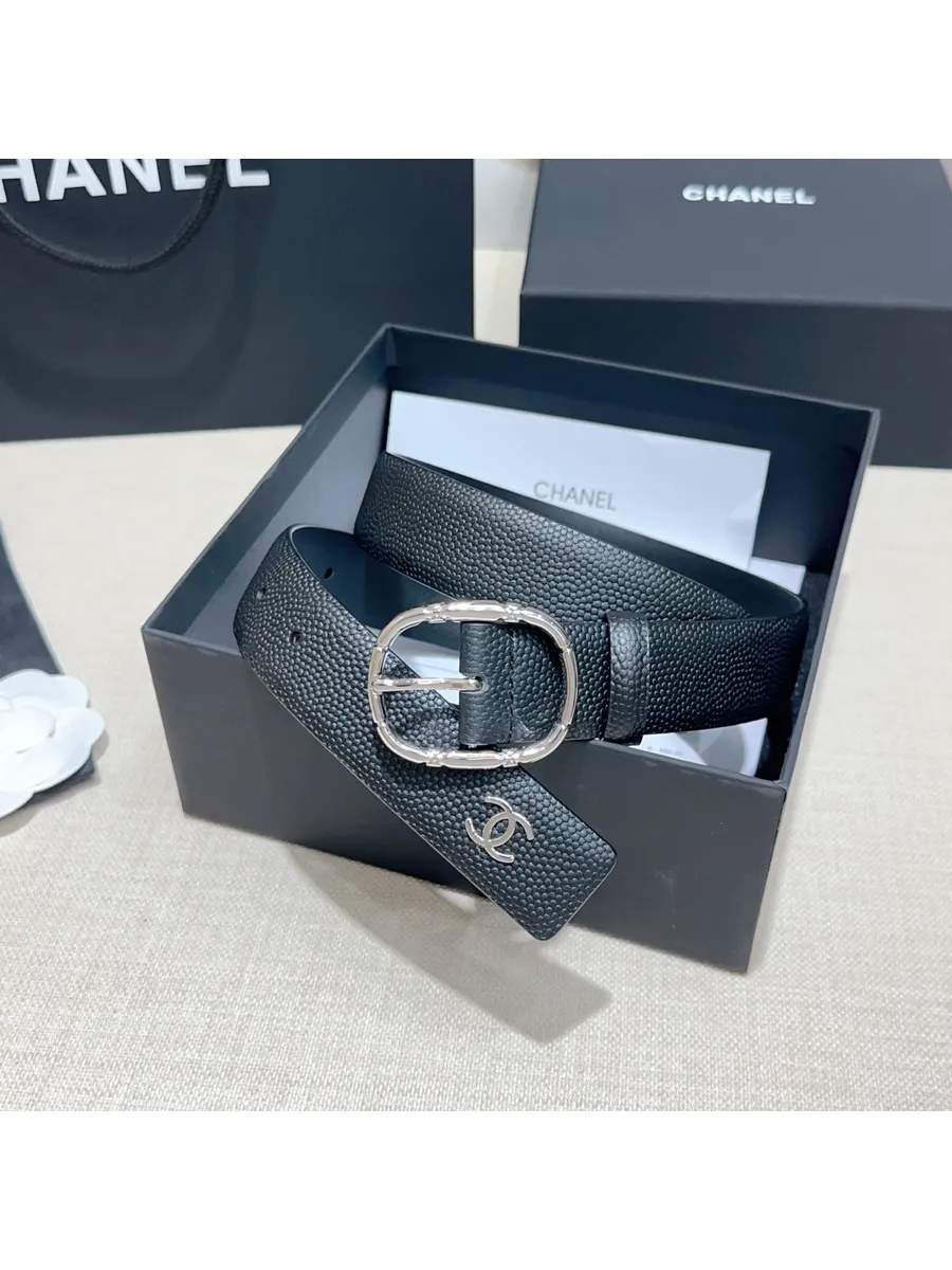 Chanel Ремень кожаный на пояс черный