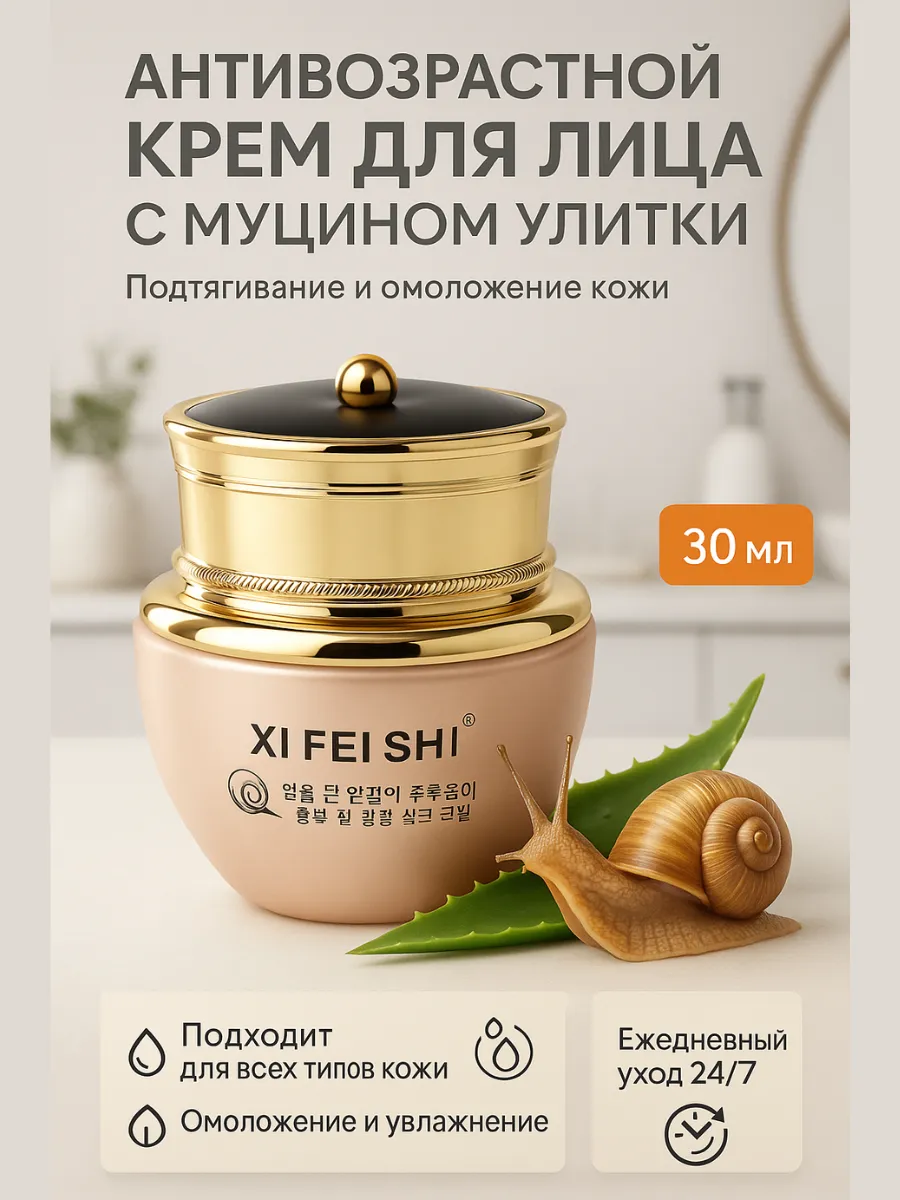 ASBO2 / Крем для лица антивозрастной 40+ с экстрактом улитки