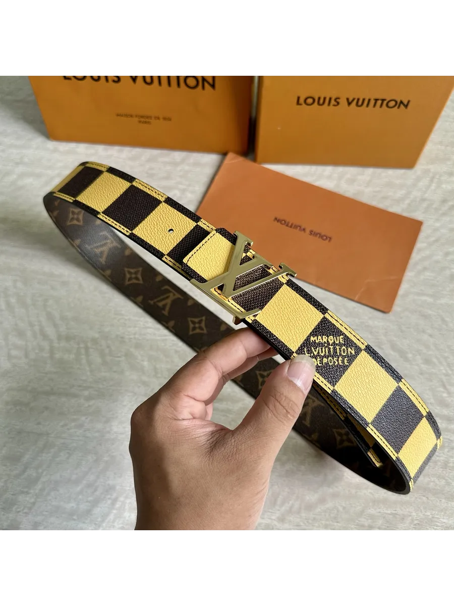 LV / Louis Vuitton Ремень кожаный на пояс,канареечный