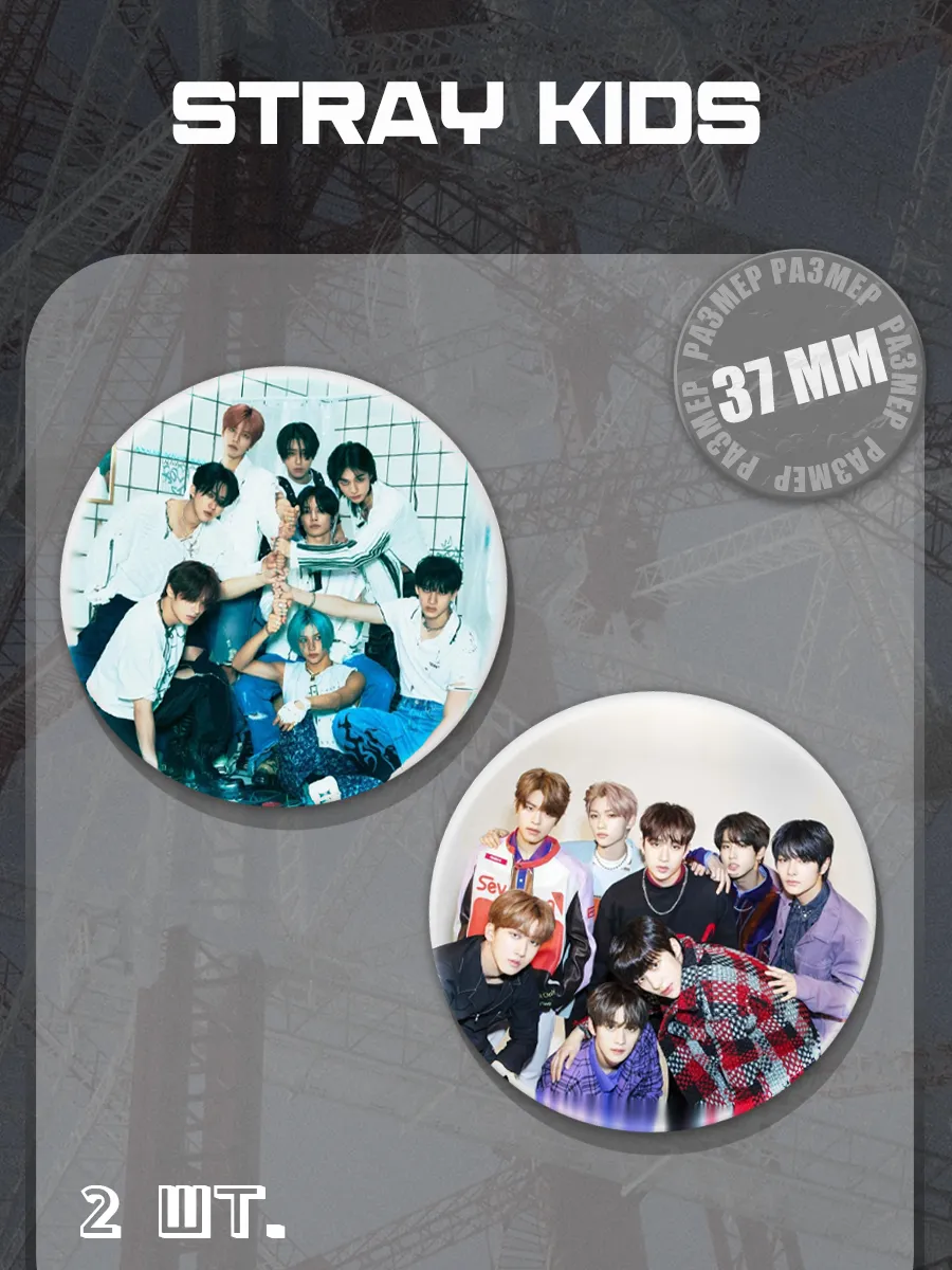 barbarkiny znachki / Значки Stray Kids 37 мм 2 шт