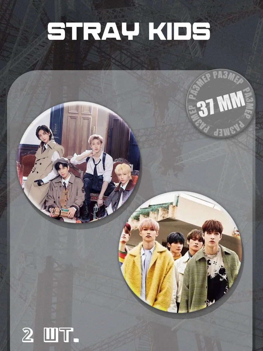 barbarkiny znachki / Значки Stray Kids 37 мм 2 шт
