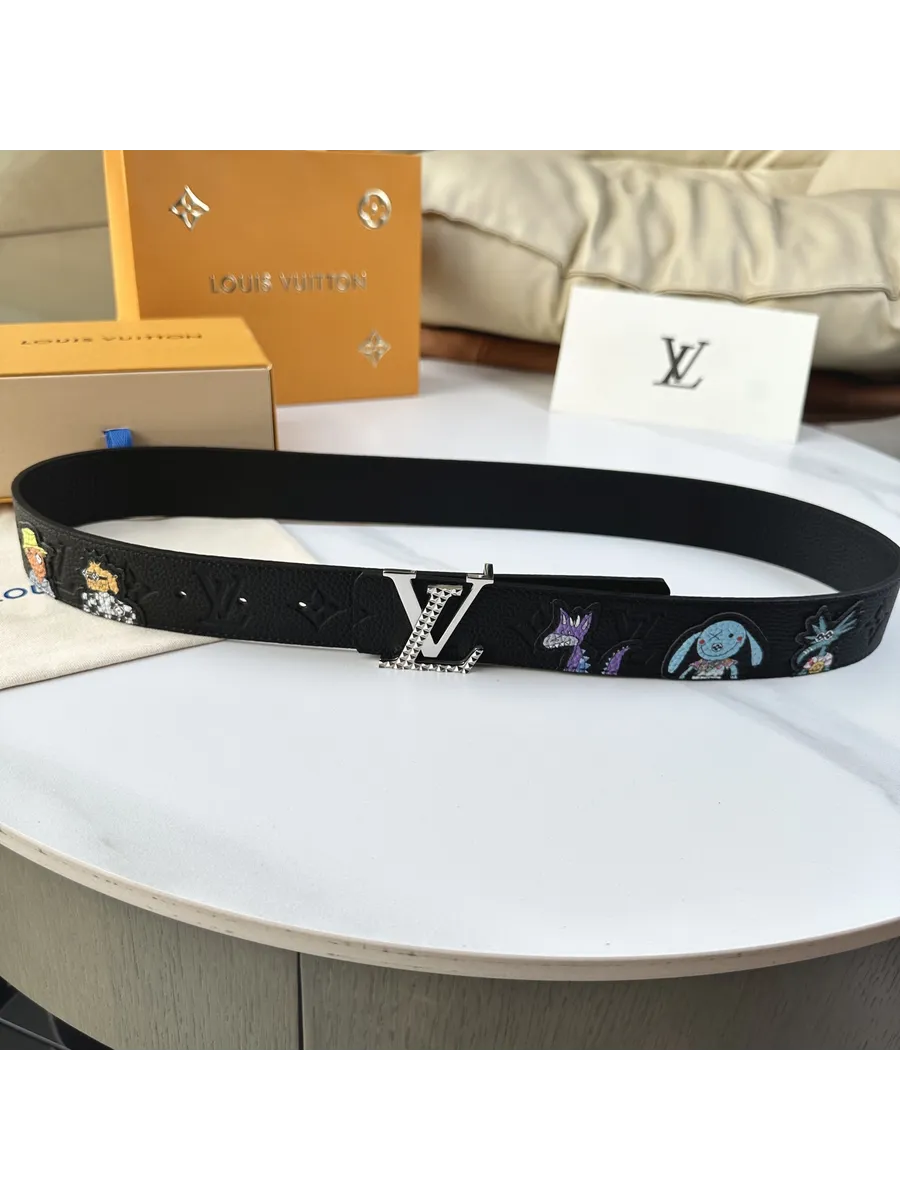 LV / Louis Vuitton Ремень кожаный на пояс,серебро