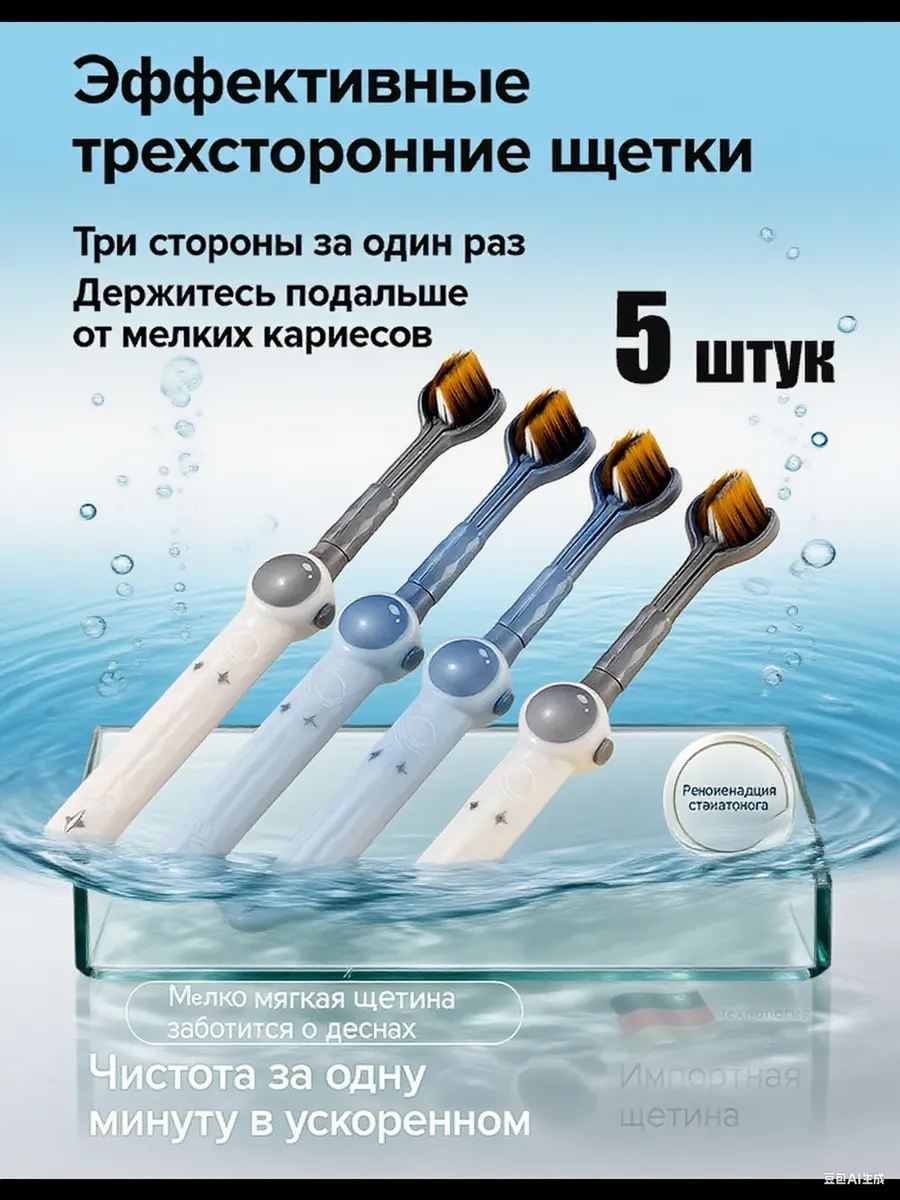 Biorepair / детская трехсторонняя зубная щетка с мягкой щетиной