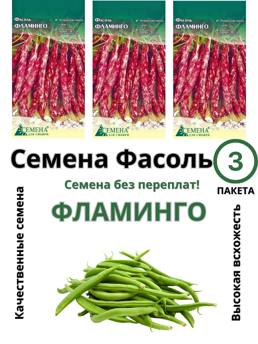 Семена для сибири / Семена Фасоль Фламинго