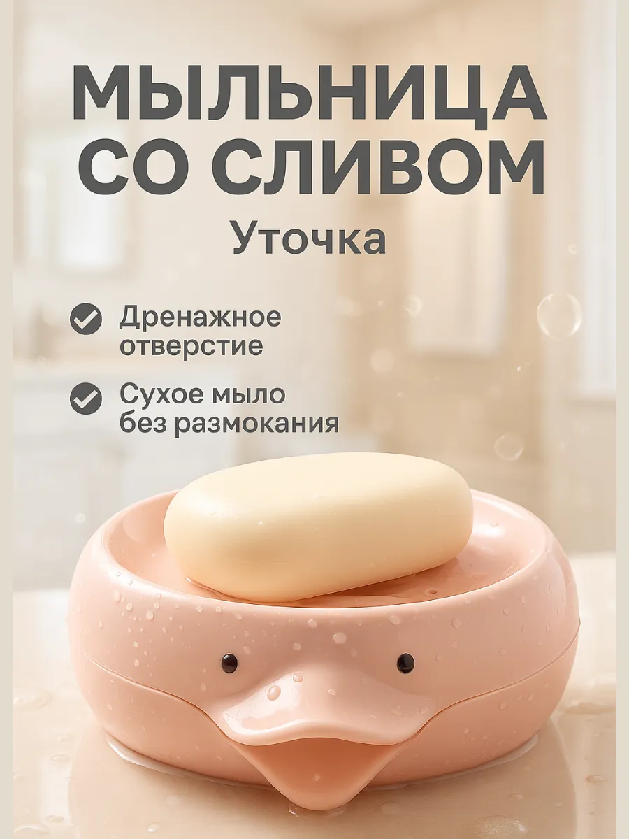 ASBO2 / Мыльница со сливом для ванной Уточка