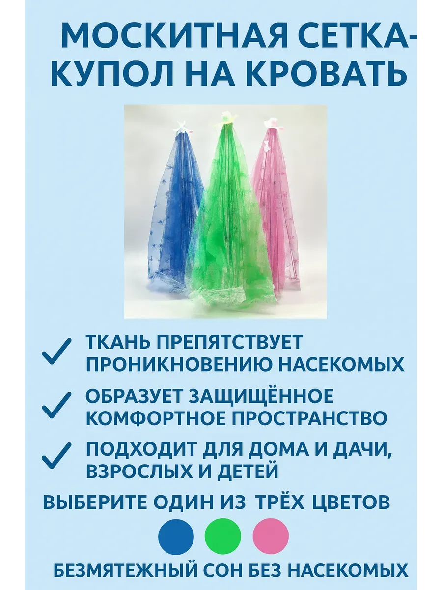Москитная сетка-купол на кровать