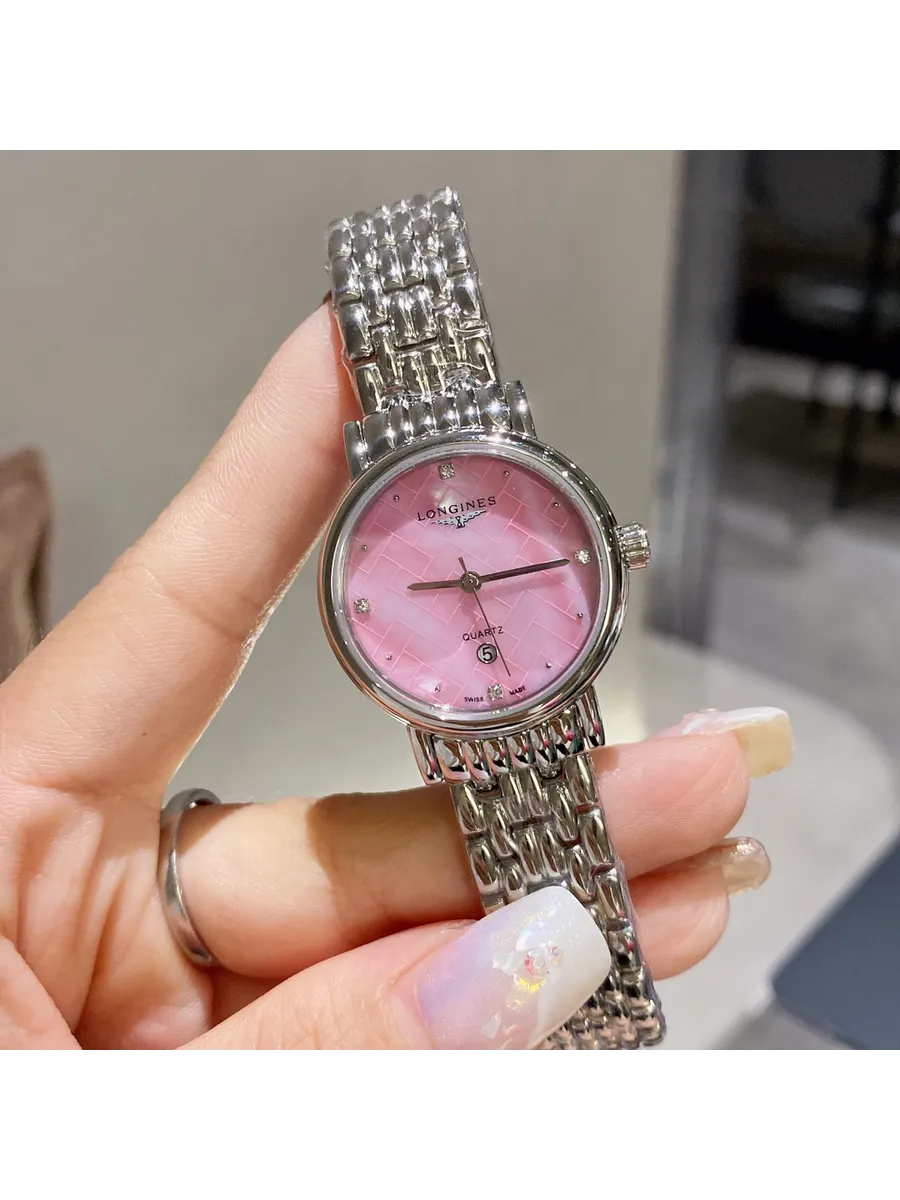 LONGINES / Часы наручные женские кварцевые 29mm,персиково-розовый
