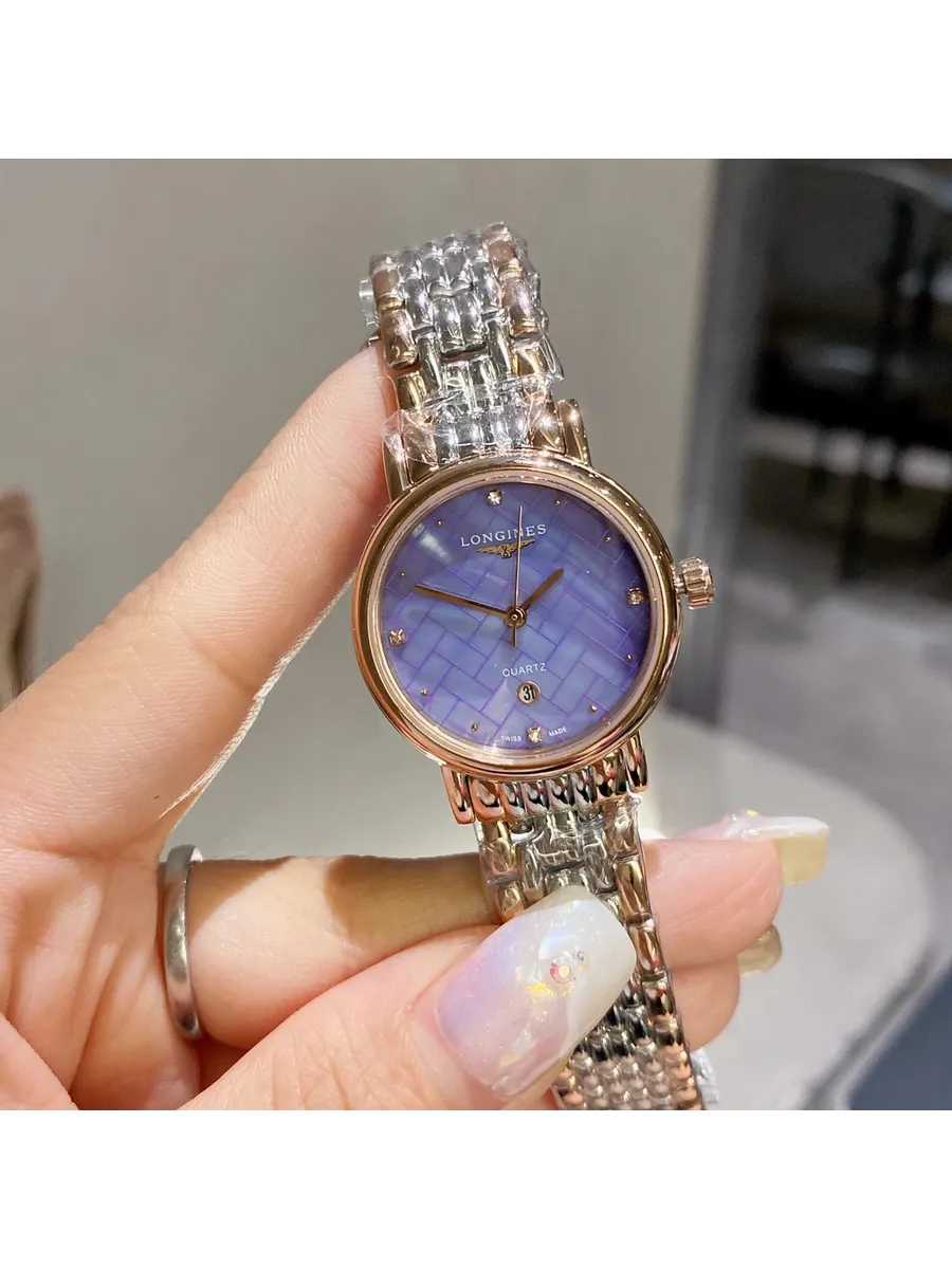 LONGINES / Часы наручные женские кварцевые 29mm,фиолетовый