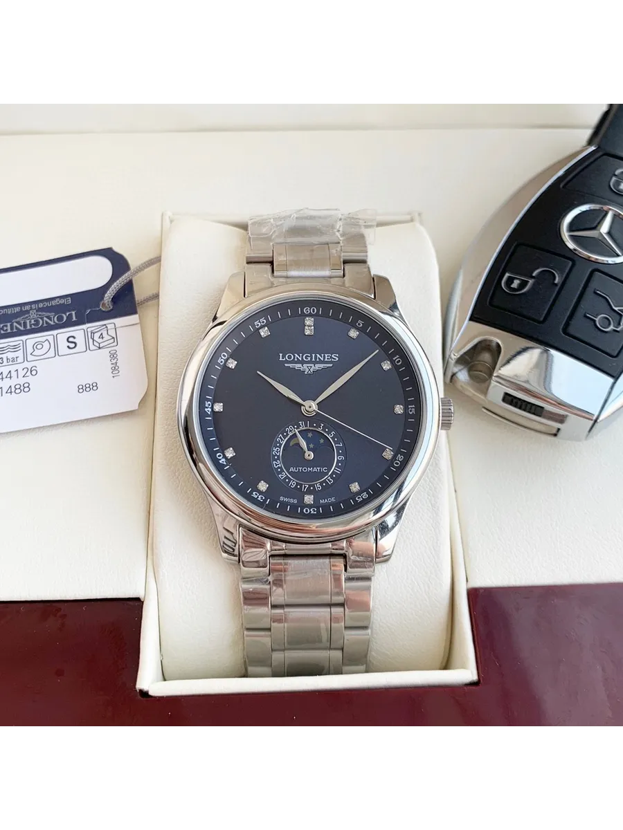 LONGINES / Наручные мужские часы 40*11mm,серебро,французский синий