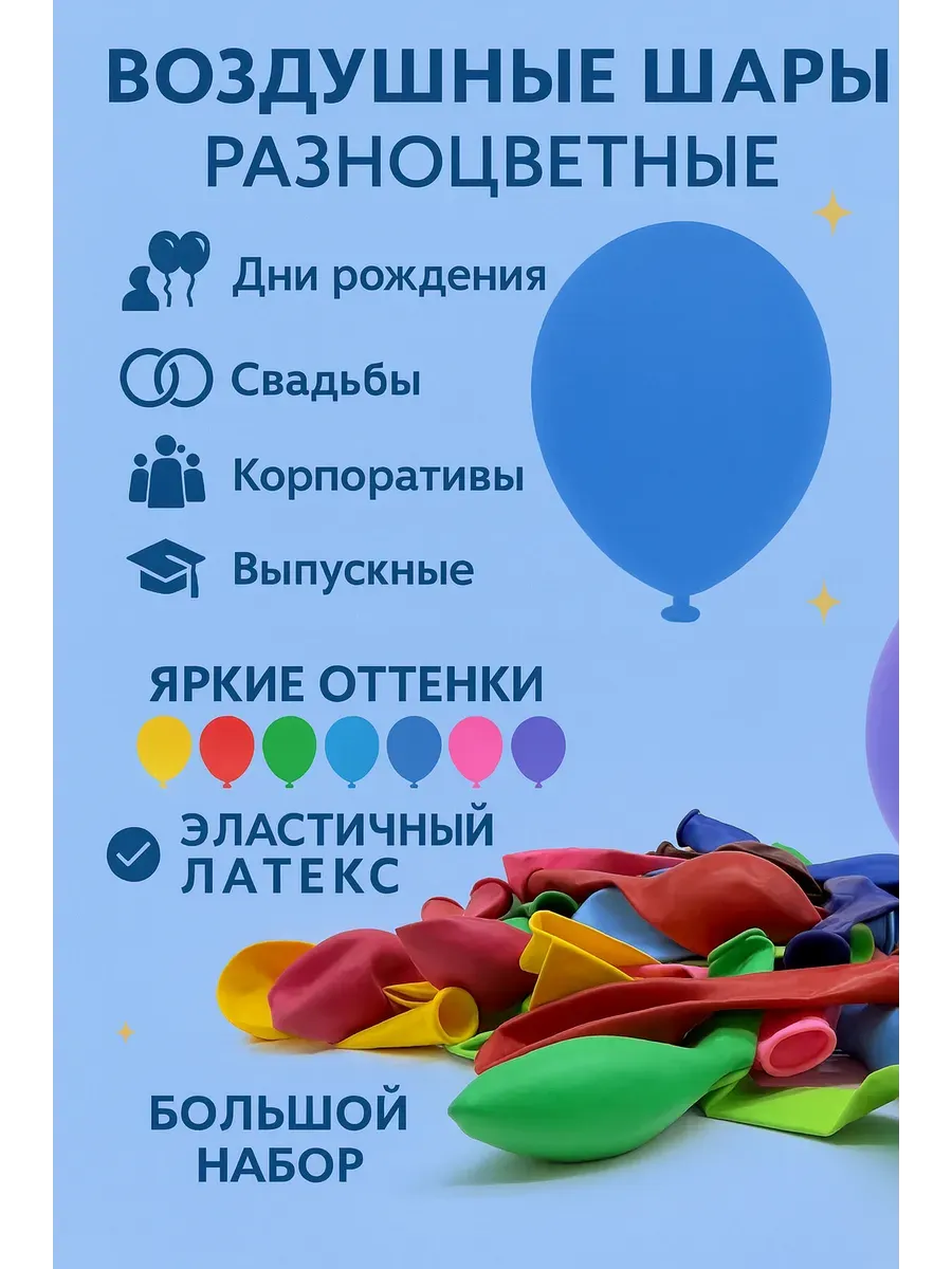 Набор разноцветных воздушных шаров