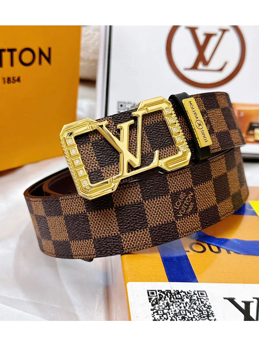 LV / Louis Vuitton Ремень кожаный на пояс,медно-коричневый