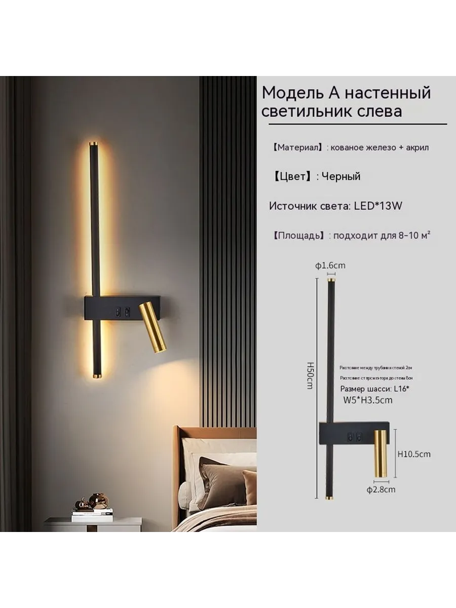 Настенная лампа Теплый свет