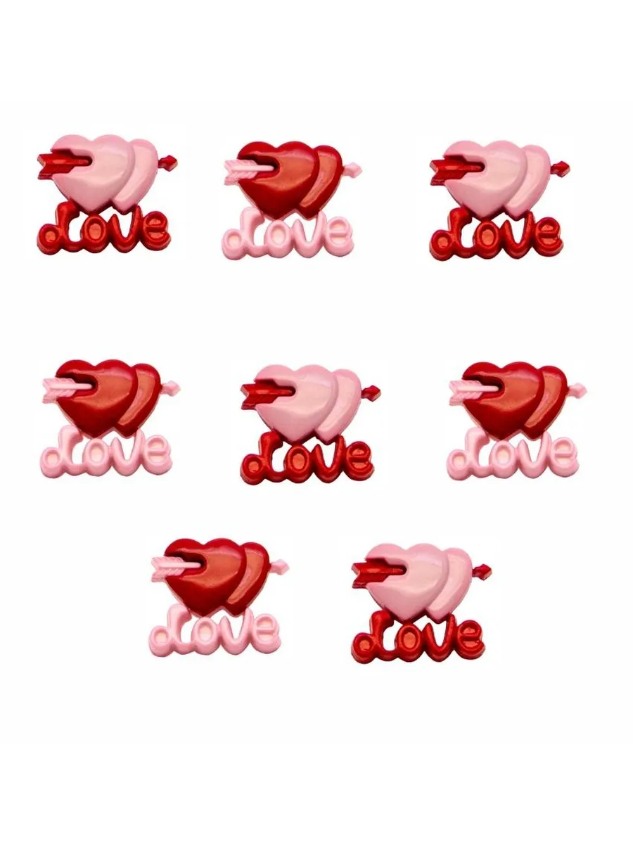 рукоделие / 4 уп Набор деревянных пуговиц "Love" 8 шт