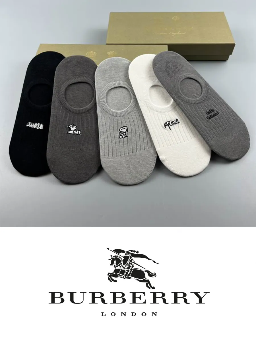 Носки набор носков с рисунком BURBERRY светло-серый белый