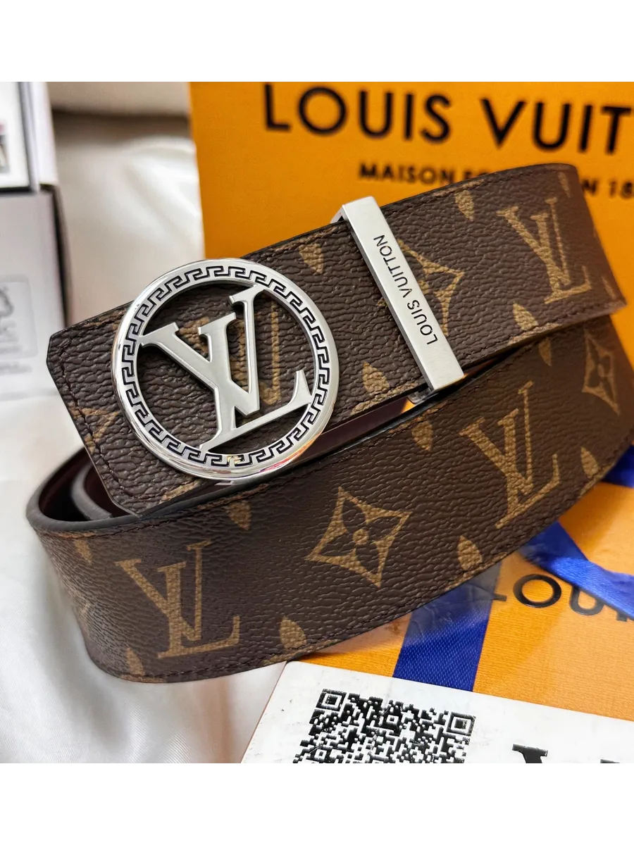 LV / Louis Vuitton Ремень кожаный на пояс,серебро