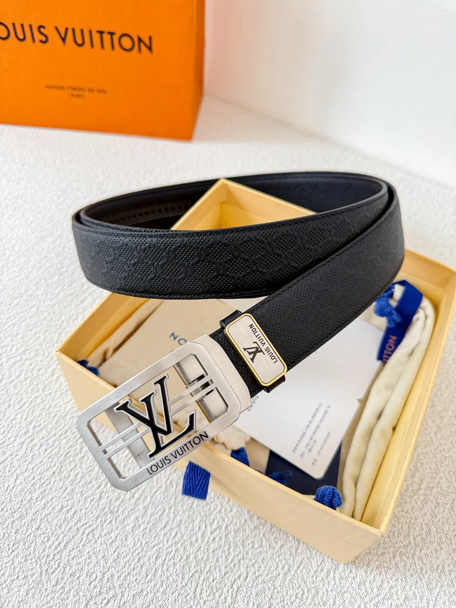 LV / Louis Vuitton Ремень кожаный на пояс,серебро