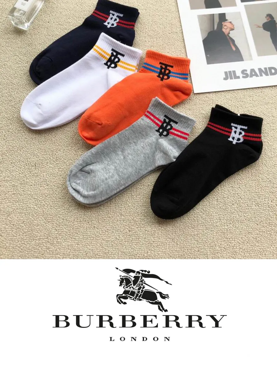 Носки набор носков с рисунком BURBERRY белый оранжевый