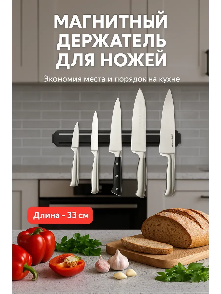 АТМ95 / Магнитный держатель для ножей длина 33см