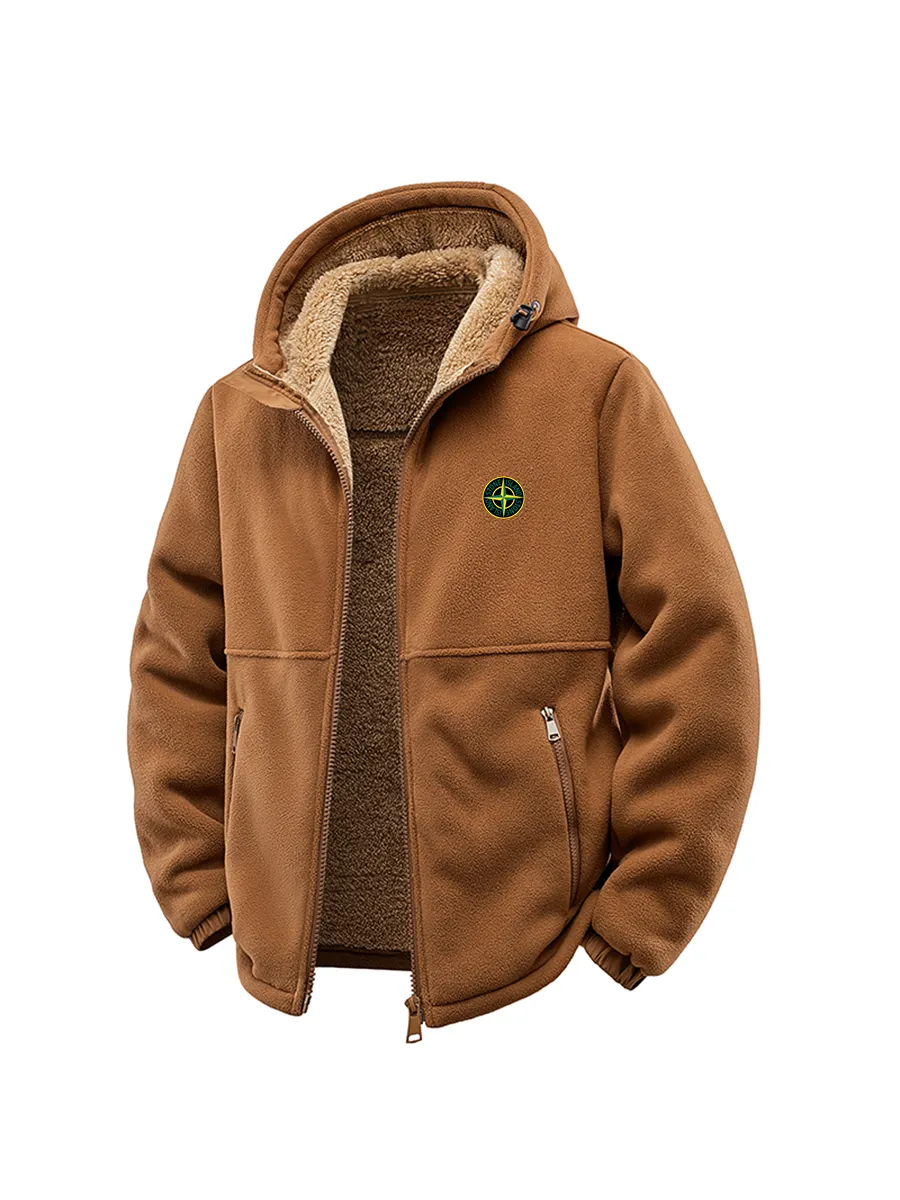 Stone island / Куртка из мягкой овечьей шерсти с капюшоном