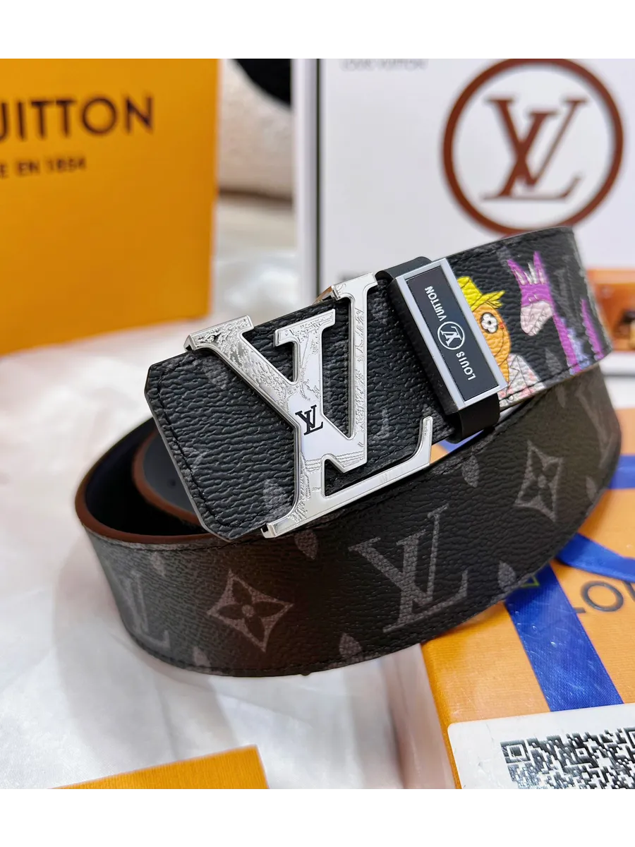 LV / Louis Vuitton Ремень кожаный на пояс,серебро
