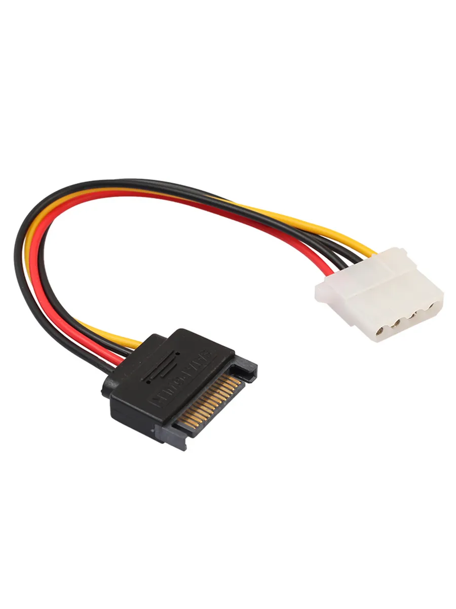 Кабель питание SATA 15Pin мужской - 4Pin женский для ПК