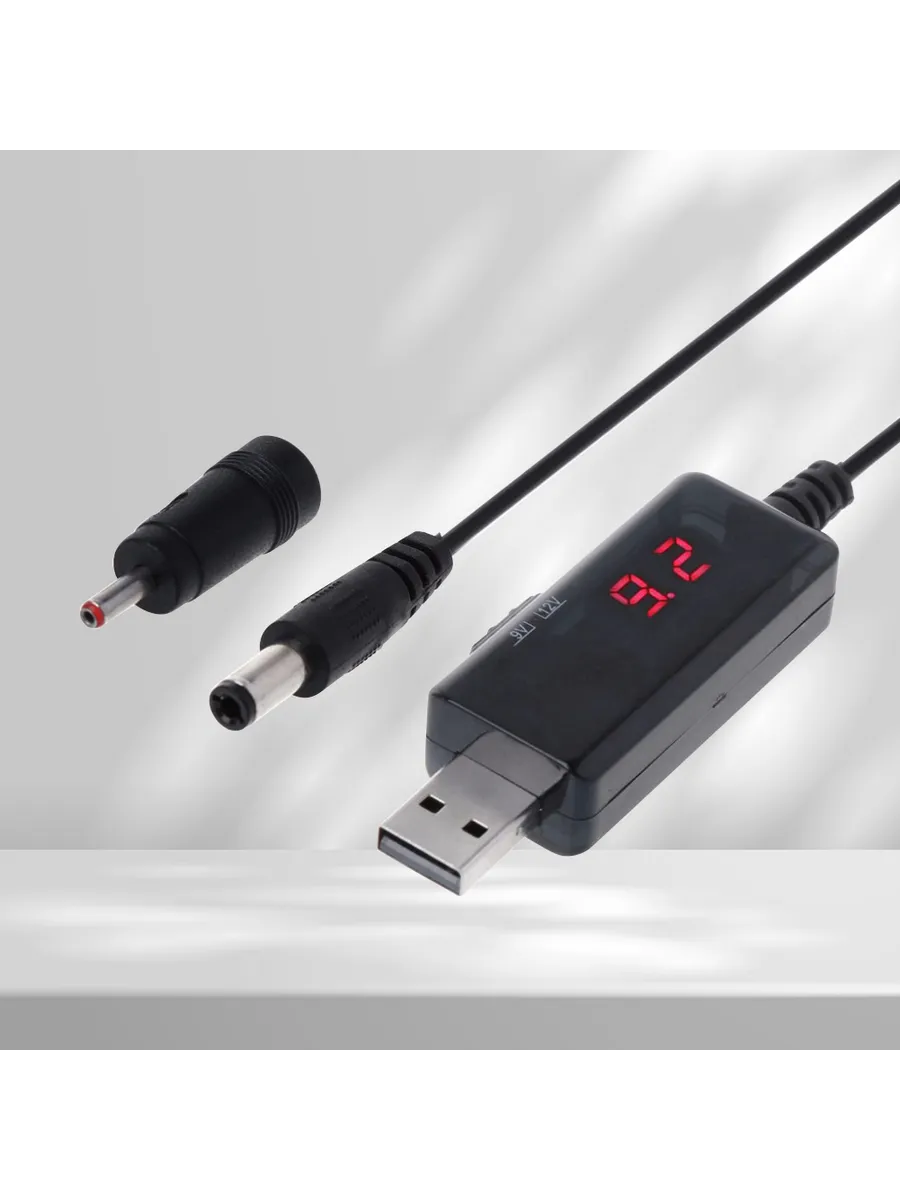 Преобразователь USB 5V-9V 12V кабель + разъем 3 5x1 35мм
