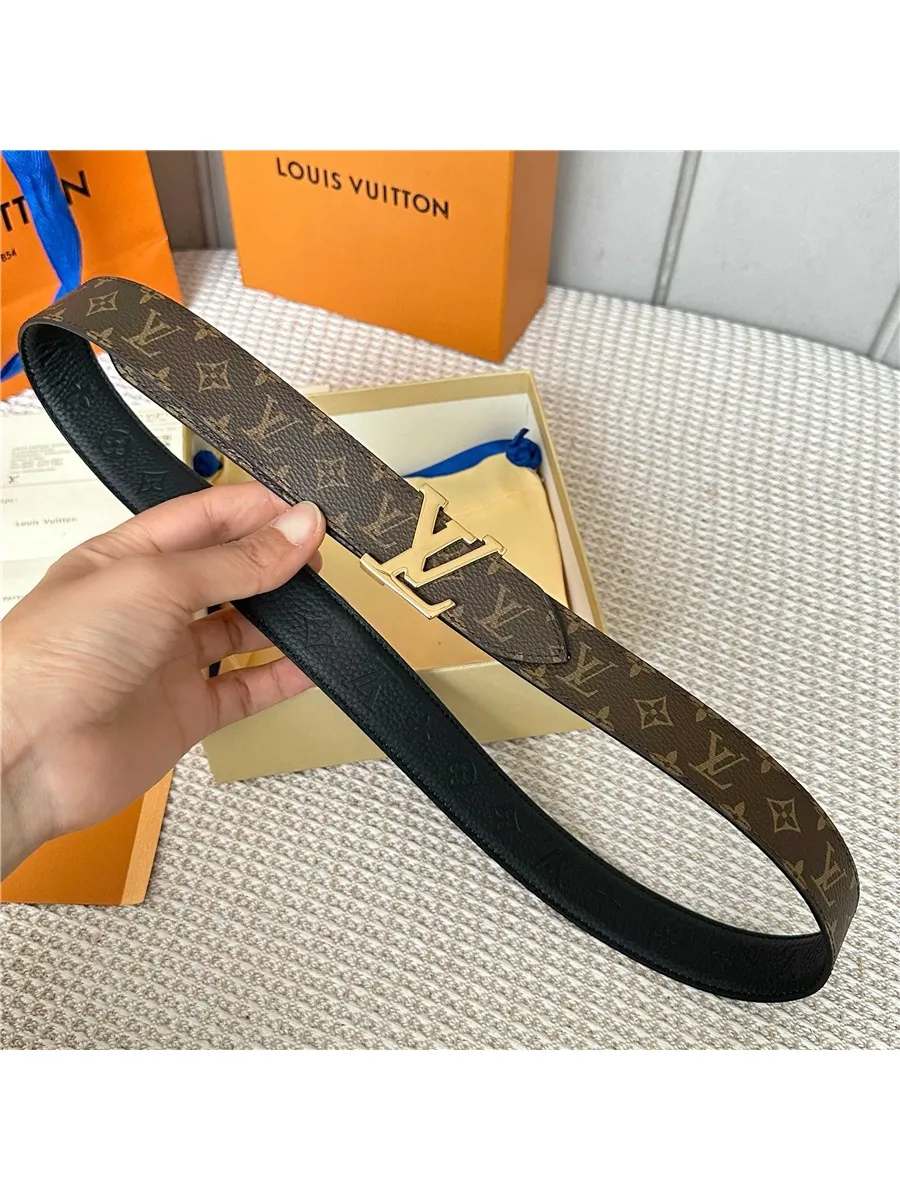 LOUlS Vuitton кожаный для джинс и брюк подарок коричневый