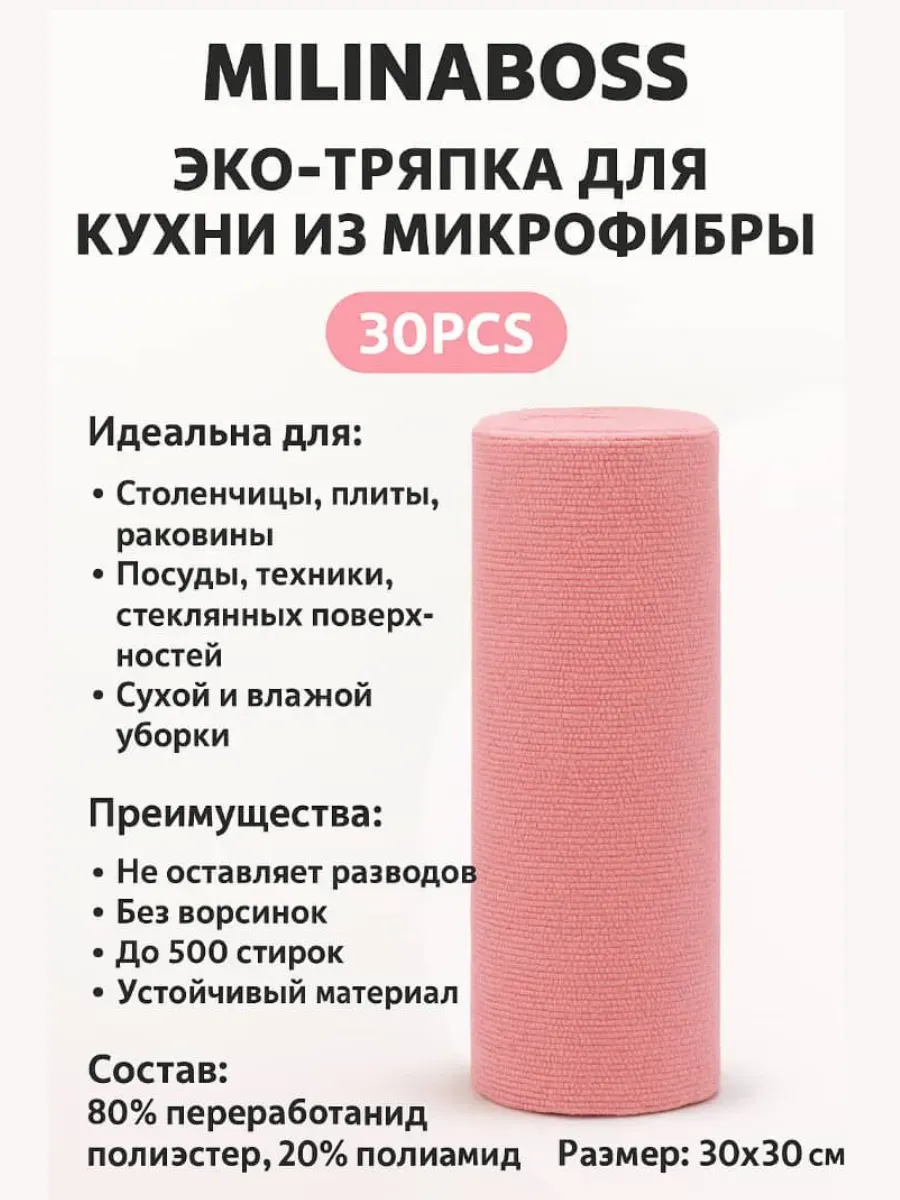 лопес / Эко тряпка для кухни и уборки из микрофибры MILINA BOSS